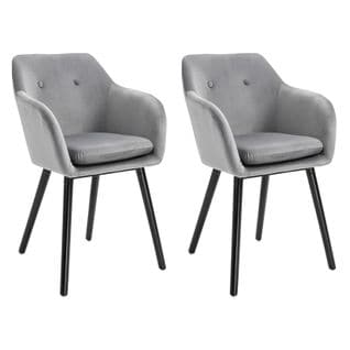 Lot De 2 Chaises Trevor Velours Gris