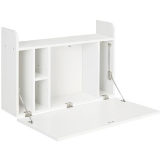 Bureau Mural Multi-rangement Pliable Clovis Blanc