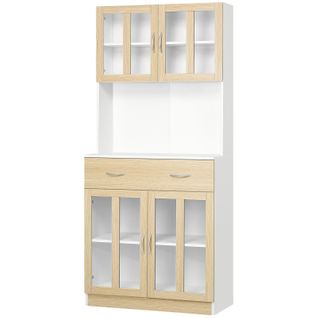 Armoire De Cuisine Multi-rangement Margot Aspect Chêne Clair