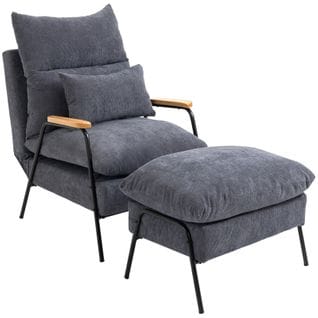 Fauteuil Lounge Hyléos En Velours Gris Modulable