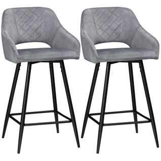 Lot De 2 Chaises De Salon Samuel Gris Et Noir