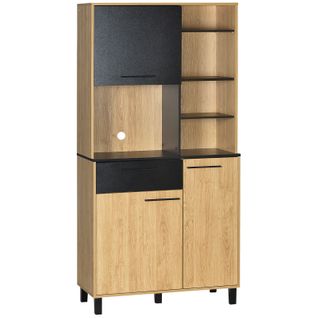 Armoire De Cuisine Blakpan Bois Clair Et Noire