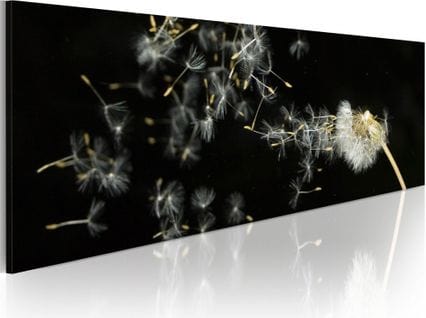 Tableau Impermanence Panoramique 120 X 40 Cm Noir