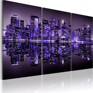 Tableau Manhattan En Violet Électrisant 120 X 80 Cm Violet