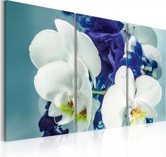 Tableau Orchidées Chimériques 120 X 80 Cm Bleu