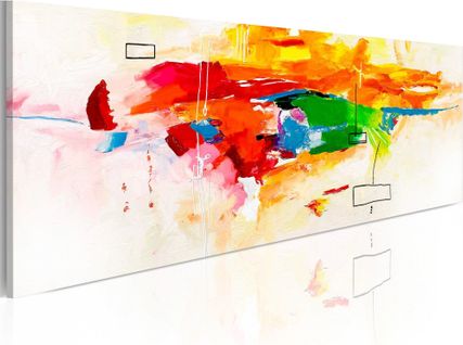 Tableau Célébration Des Couleurs 120 X 40 Cm Blanc