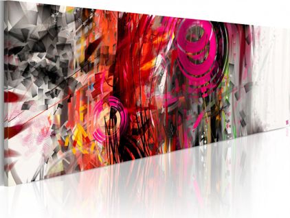 Tableau Panoramique - Incompréhension 120 X 40 Cm Rouge