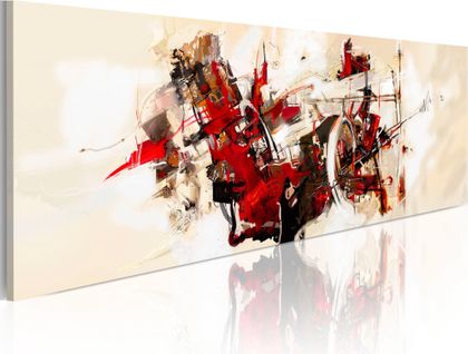 Tableau Panoramique - Pandémonium 120 X 40 Cm Rouge