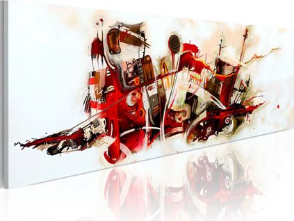 Tableau Compilation 120 X 40 Cm Rouge