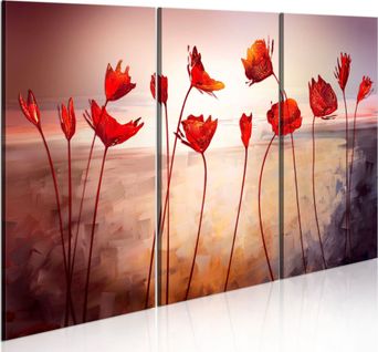 Tableau Coquelicots Rouge Vif 120 X 80 Cm Rouge