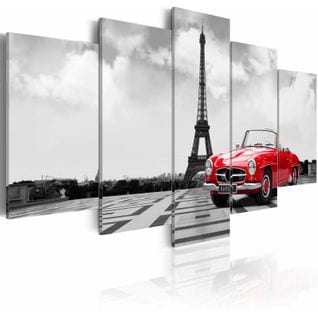 Tableau Voiture Parisienne 200 X 100 Cm Rouge