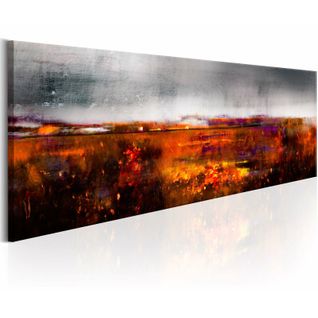 Tableau Champ D'automne 120 X 40 Cm Orange