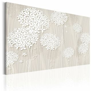 Tableau Fleurs Sous Le Vent 60 X 40 Cm Blanc