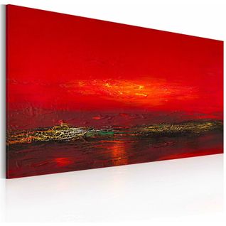 Tableau Peint Toile Intissée Rouge 120x60cm