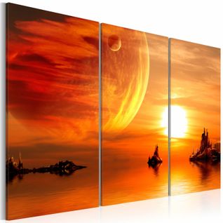 Tableau Coucher Du Soleil Romantique 120 X 80 Cm Orange