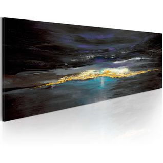 Tableau Peint Toile Intissée Jaune 100x40cm