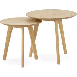 Table Gigogne Design Couleur Chêne Clair D50cm