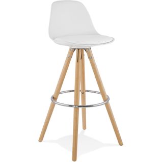 Tabouret Bar Résine Blanc 43x42x95cm