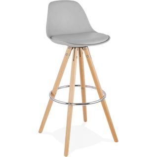 Tabouret Bar Résine Gris 43x42x95cm