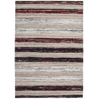 Tapis Fait Main Duarte 210 Noir Blanc 80 X 150 Cm Gris