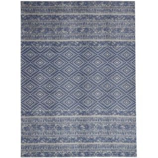 Tapis Extérieur Fait à La Main Ensoleille 110 Bleu Clair 80 X 150 Cm Bleu