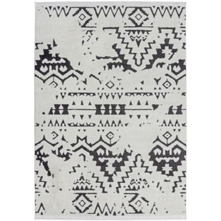 Tapis Tissé Agadir 110 Blanc Noir 120 X 170 Cm Blanc