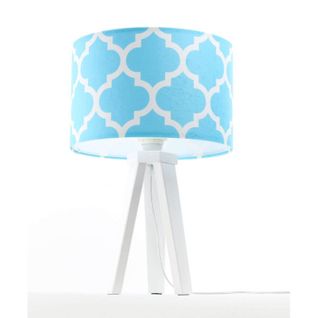 Lampe De Chevet Bois Bleu 30x30x46cm