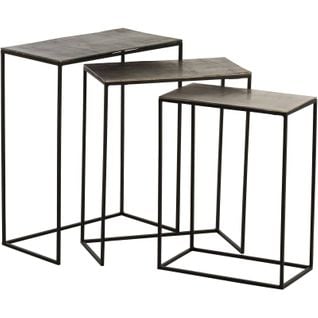 Table Gigogne Noir Aluminium 53x29x66,5cm