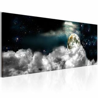 Tableau Lune Dans Les Nuages 135 X 45 Cm Noir