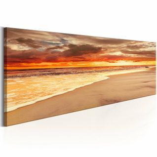 Tableau Plage Magnifique Coucher De Soleil 120 X 40 Cm Orange