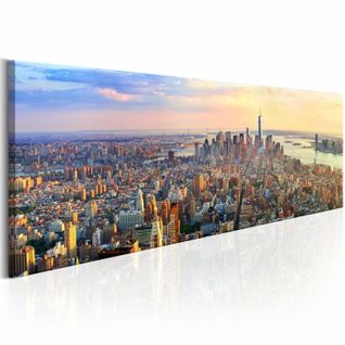 Tableau Panorama New-yorkais 150 X 50 Cm Gris