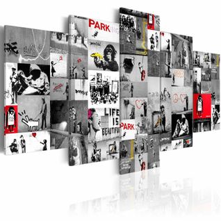 Tableau Art De Rue Banksy Iv 200 X 100 Cm Noir