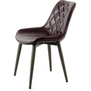 Chaise Design Rembourrée Imitation Cuir Violet (lot De 2)