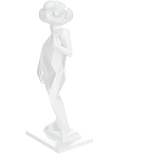 Sculpture Résine Blanc 23x18x56 cm