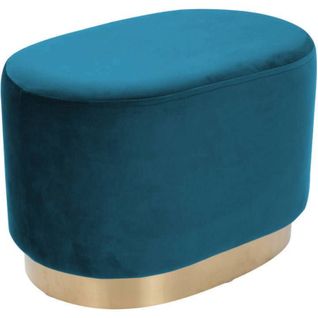 Pouf Banquette Bois Bleu H. 43cm