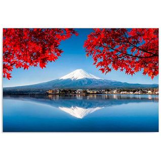 Tableau Vue Du Mont Fuji 80 X 60 Cm Bleu