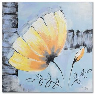 Tableau Fleur Jaune 3 100 X 100 Cm Jaune