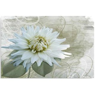 Tableau Fleur Blanche 80 X 60 Cm Blanc