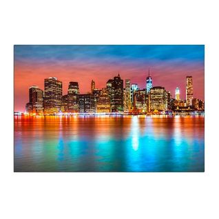 Tableau Manhattan Au Levier Du Soleil 100 X 70 Cm Bleu