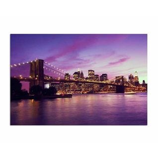 Tableau Manhattan Au Coucher Du Soleil 100 X 70 Cm Violet