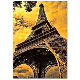Tableau Tour Eiffel 7 50 X 70 Cm Marron
