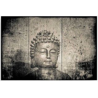 Tableau Bouddha 80 X 60 Cm Gris