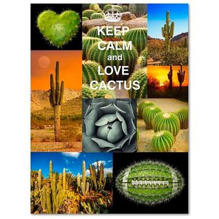 Tableau Bois Gardez Cactus Calme Et Amour 40 X 50 Cm Vert