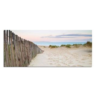 Tableau Bois Les Dunes De Sable Sur La Plage Au Coucher Du Soleil 70 X 25 Cm Beige