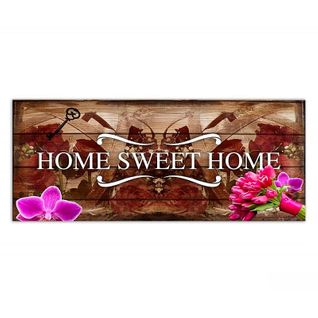 Tableau Bois Home Sweet Home En Bronze 70 X 25 Cm Marron