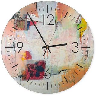 Horloge Murale Design Abstrait Coloré Et Élégant 40 X 40 Cm Blanc