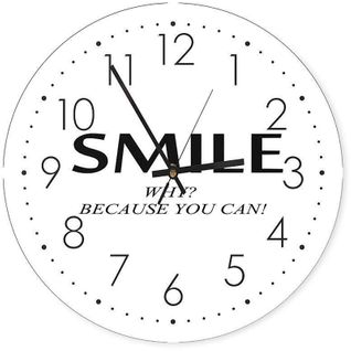Horloge Murale Design « Smile » - Accent Décoratif Moderne 60 X 60 Cm Blanc