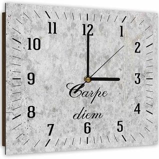 Horloge Murale Design Carpe Diem En Gris Pierre 40 X 40 Cm Gris