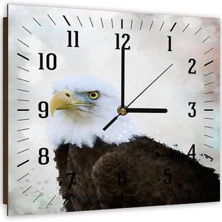 Horloge Murale Élégance De L'aigle – Décoration Murale Intemporelle 40 X 40 Cm Blanc