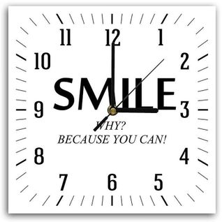 Horloge Murale 'smile' Élégante Et Inspirante 30cm 30 X 30 Cm Blanc